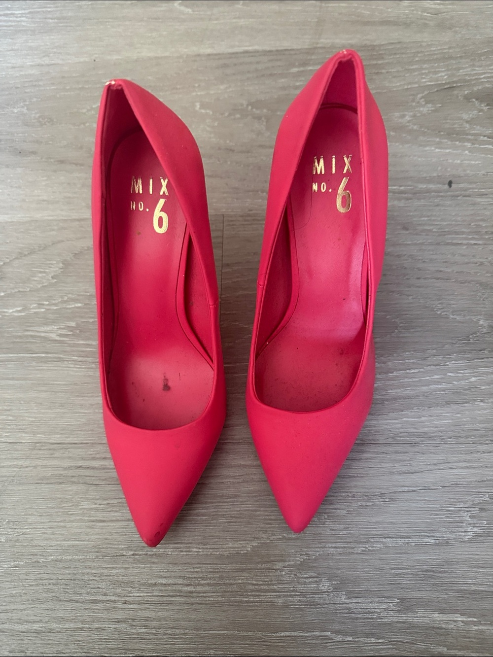 Mix No. 6 Hot Pink Pointed-Toe Matte Pumps